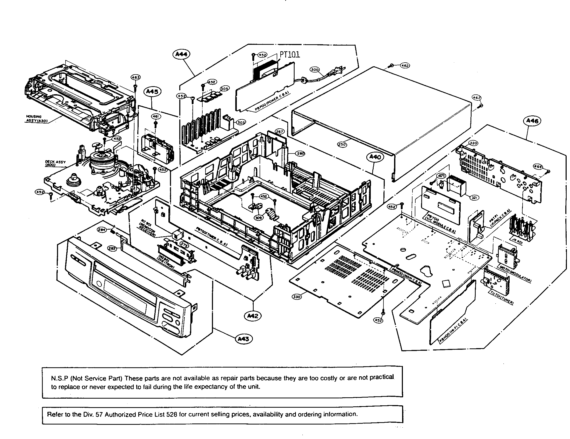 Case top/frame, main