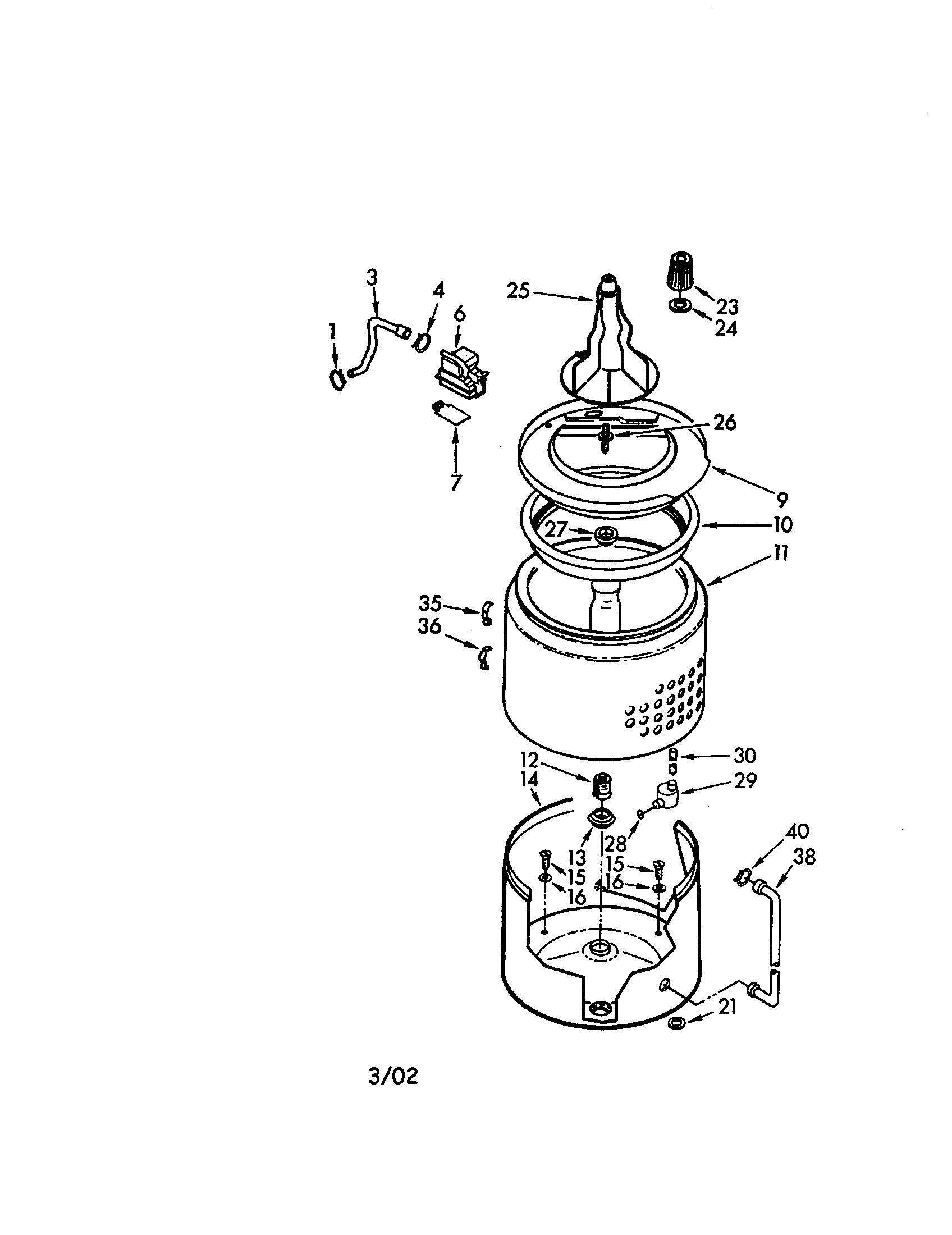 TUB AND BASKET ASSEMBLY