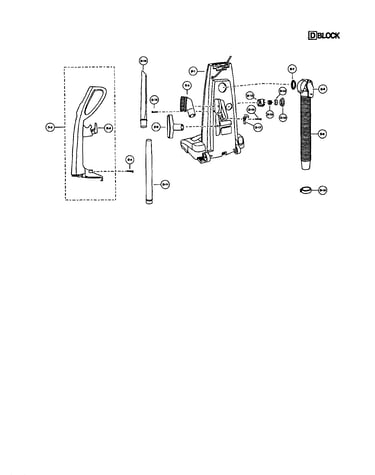 Handle/rear dust compartment
