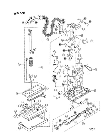Power nozzle/agitator/hose
