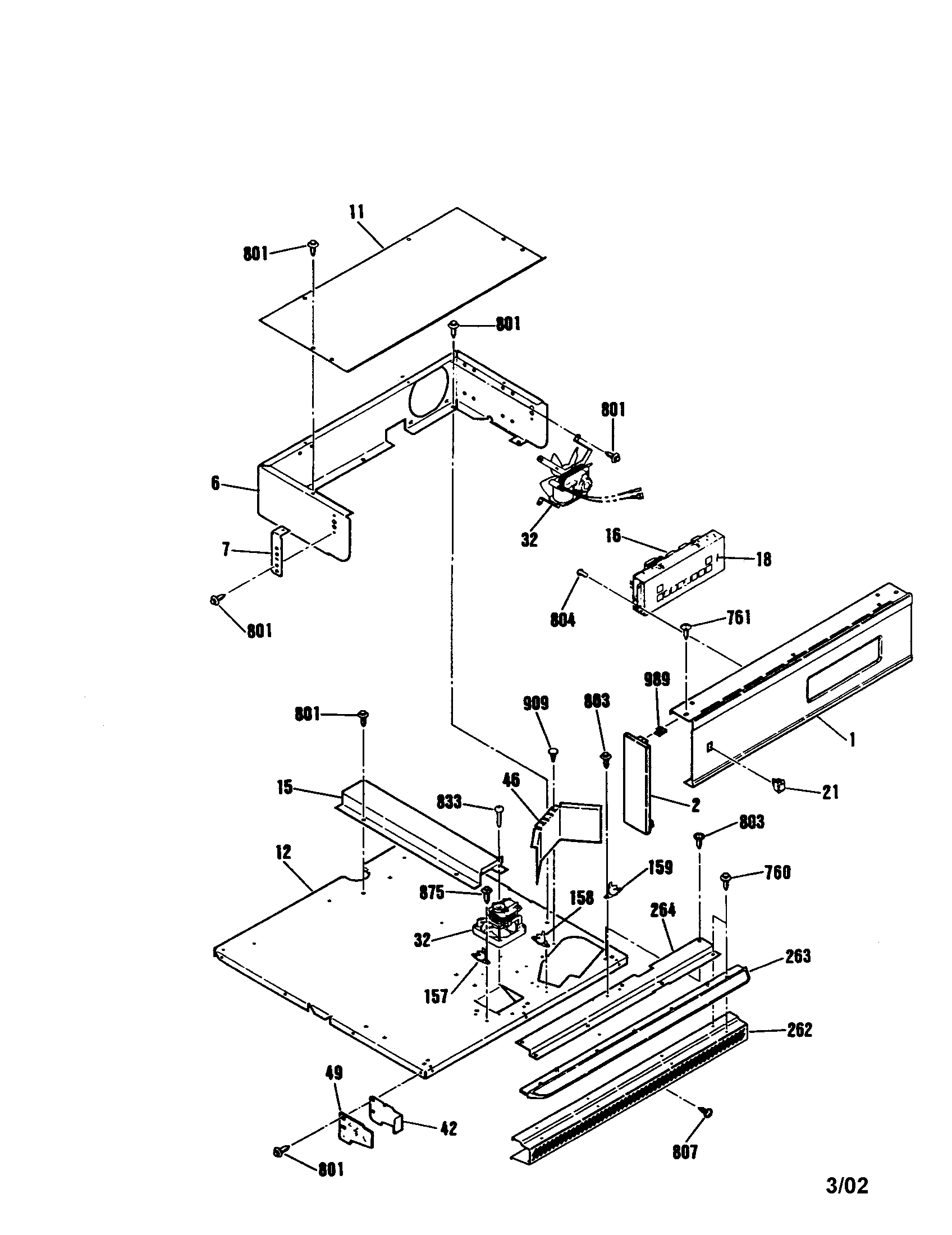 Control panel/cabinet top