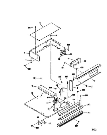 Control panel/cabinet top