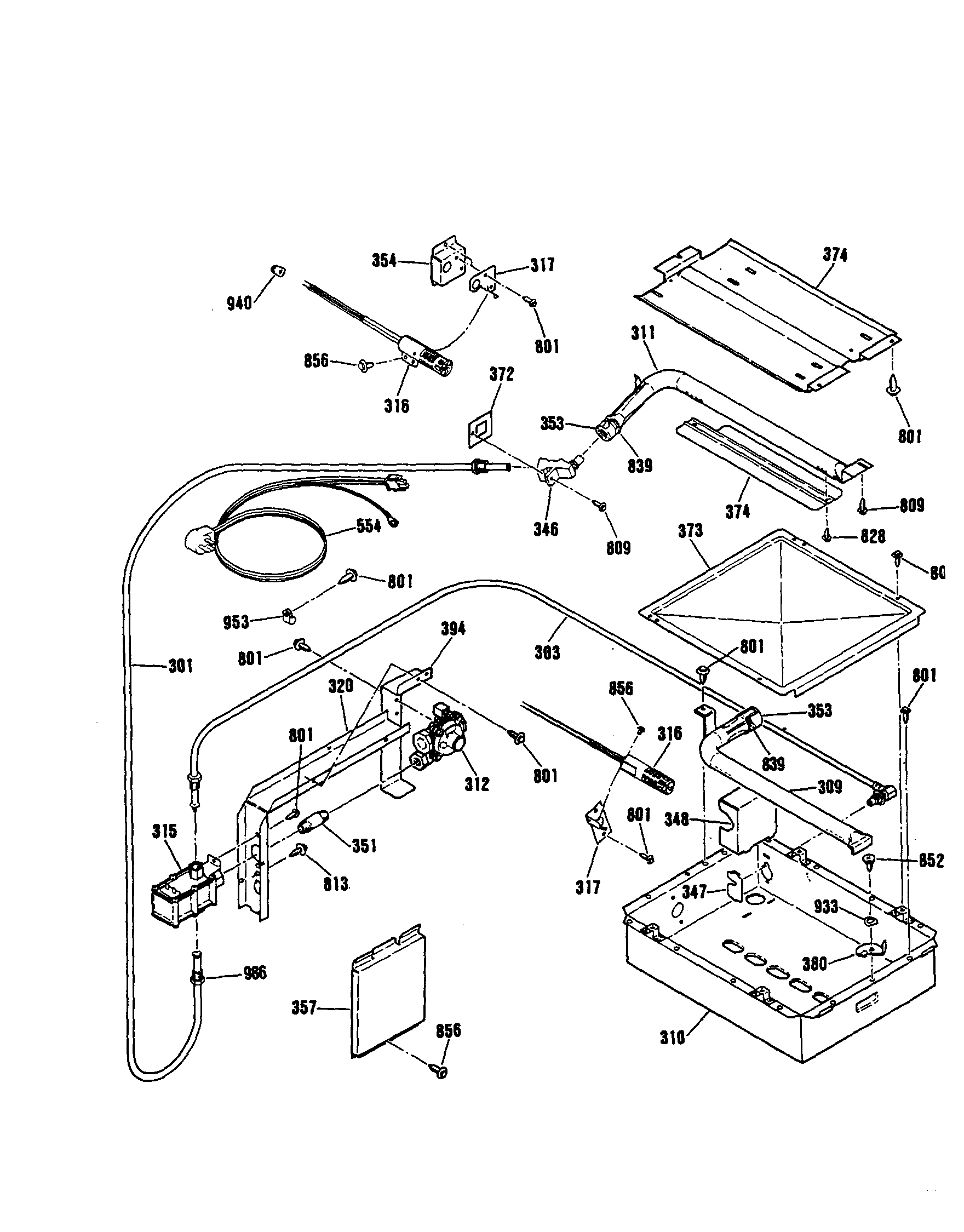 Control valve/burner box-oven