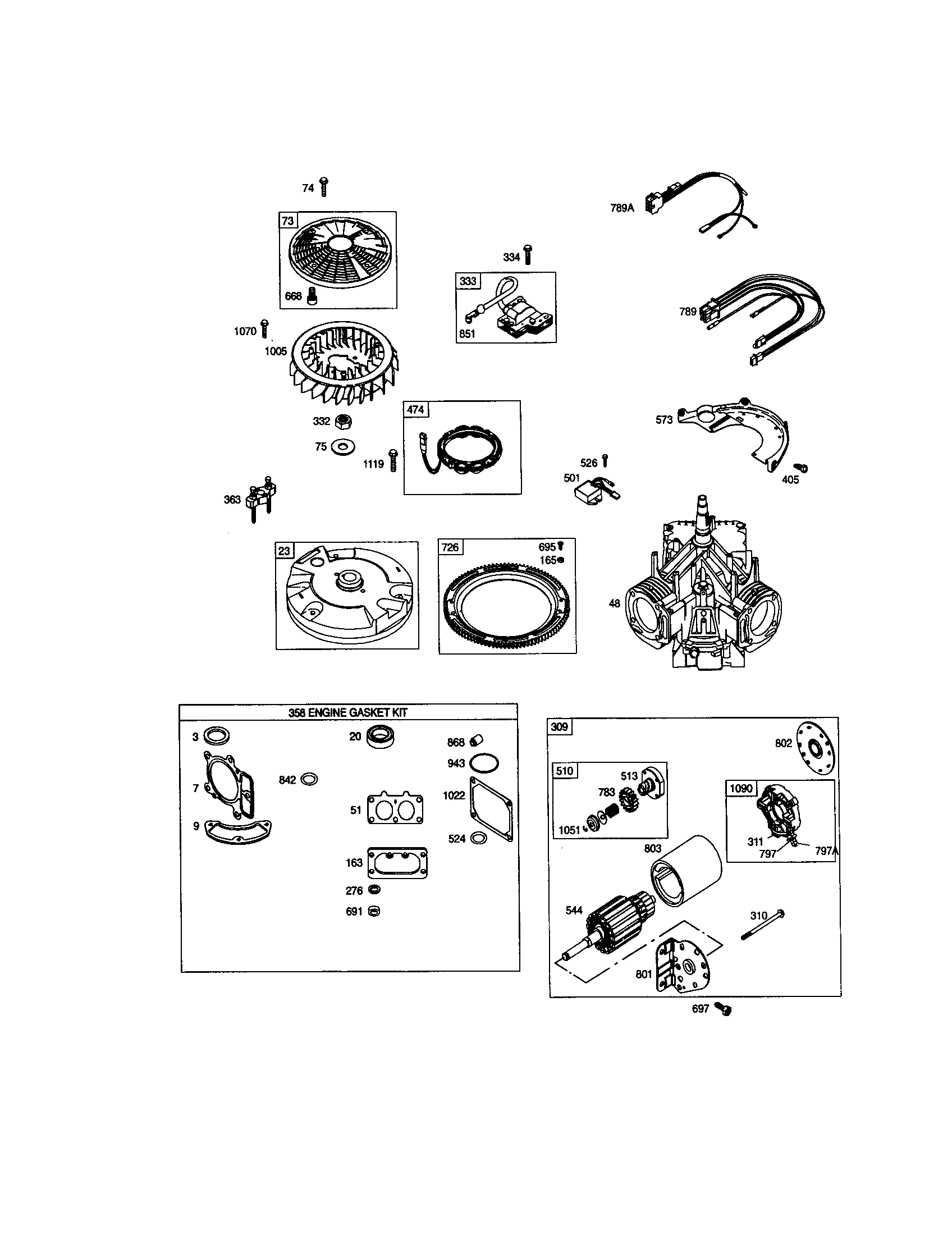 Short block/motor-starter