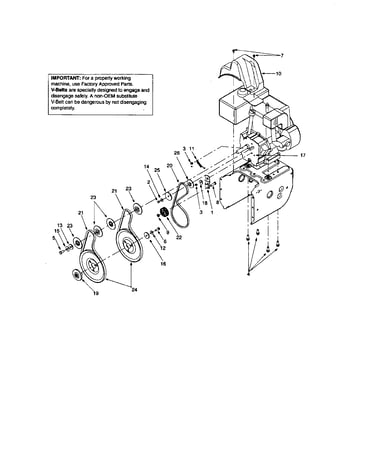 Idler bracket/v-belt/cover