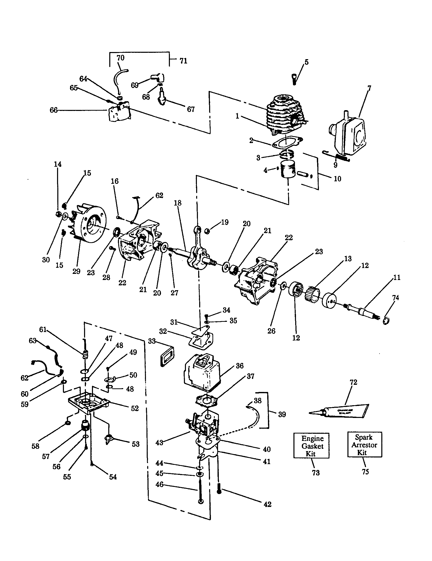 CYLINDER/MUFFLER/FLYWHEEL