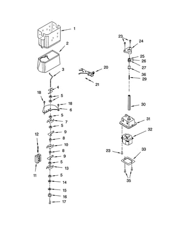 Motor and ice container