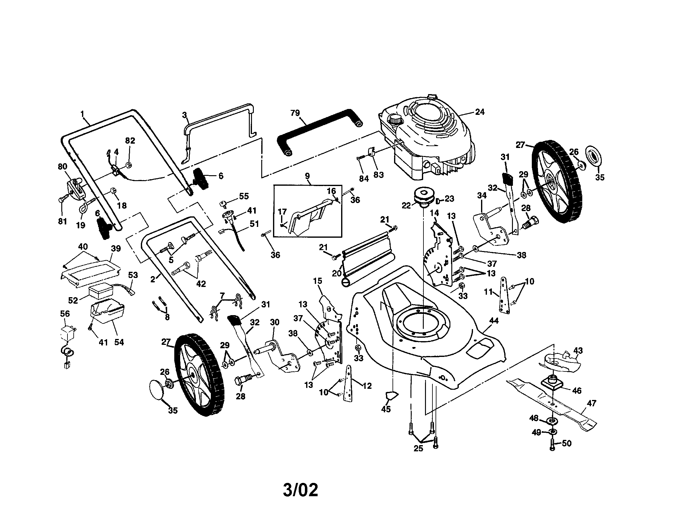 Engine/handle/housing