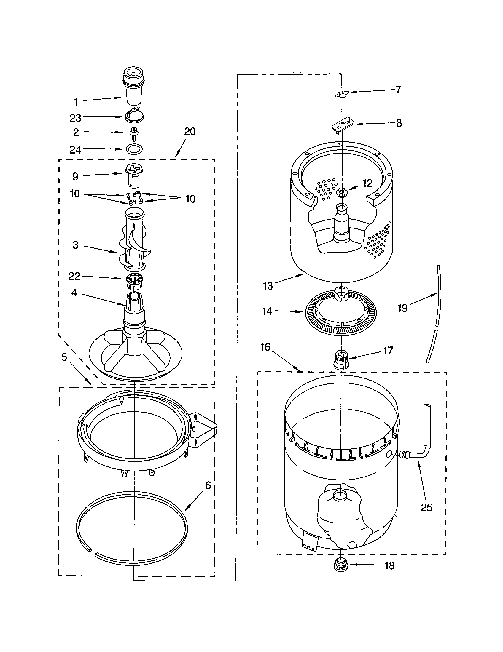 AGITATOR/BASKET/TUB