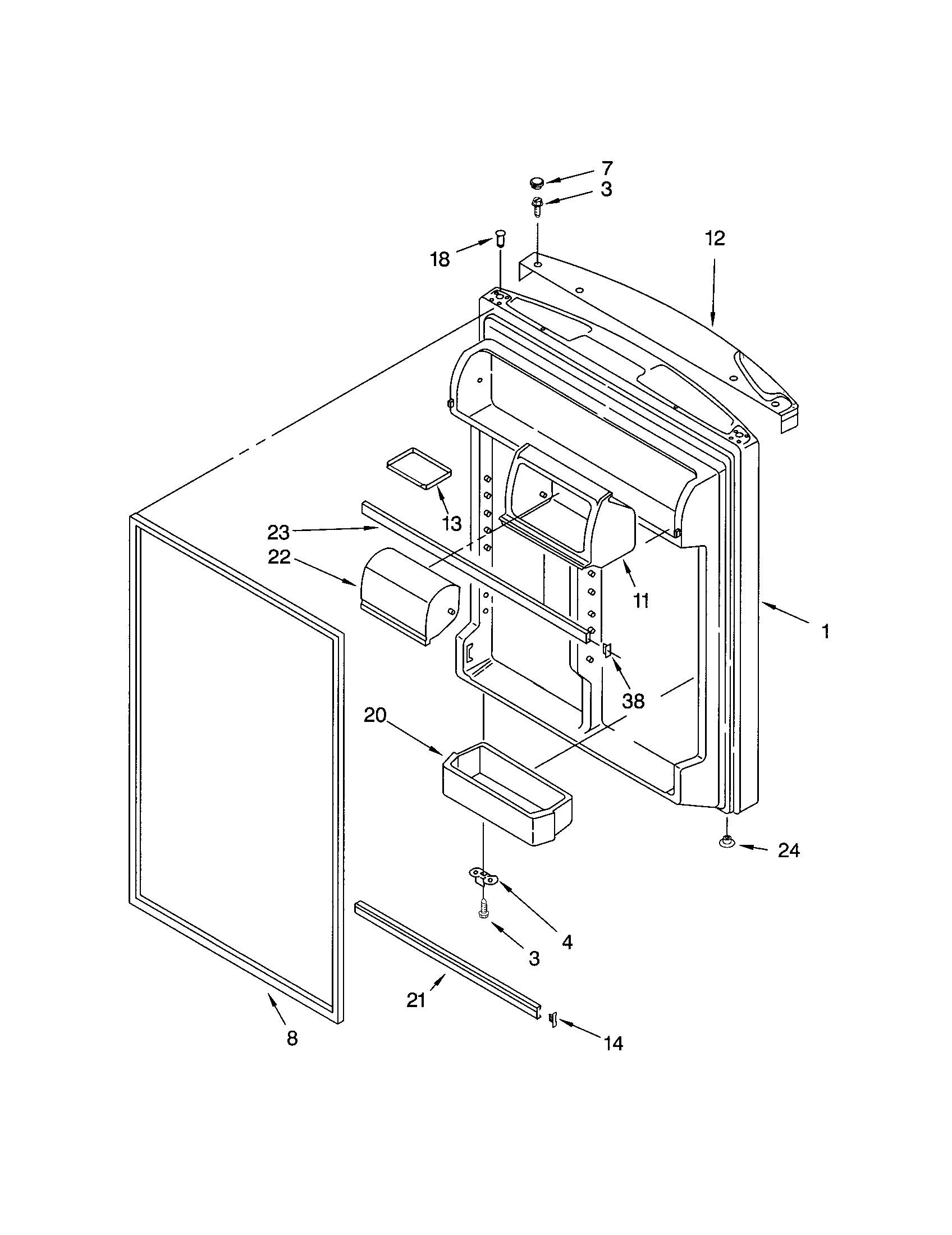 Refrigerator door