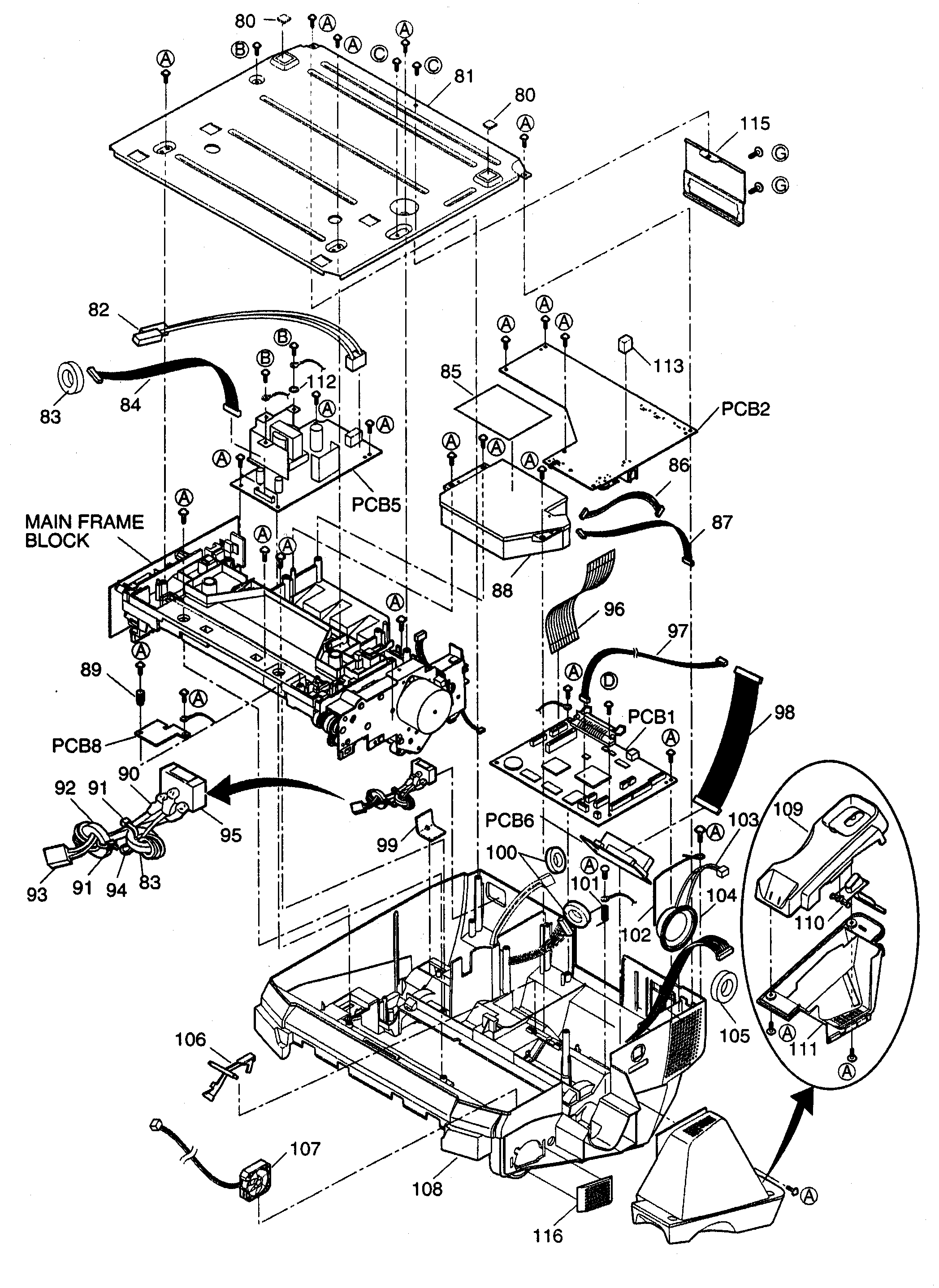 Cabinet/pcb block