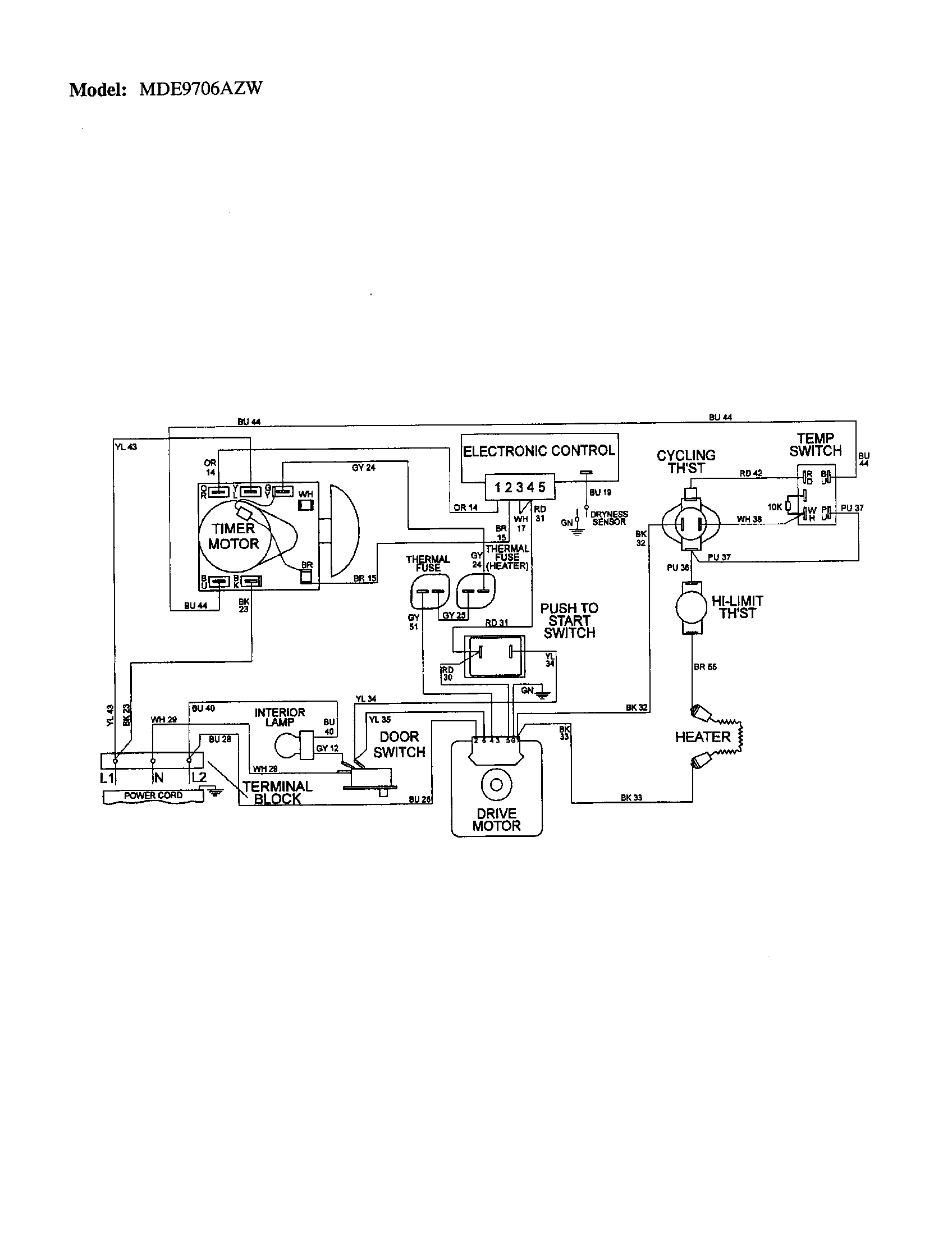 WIRING (MDE9706AZW)