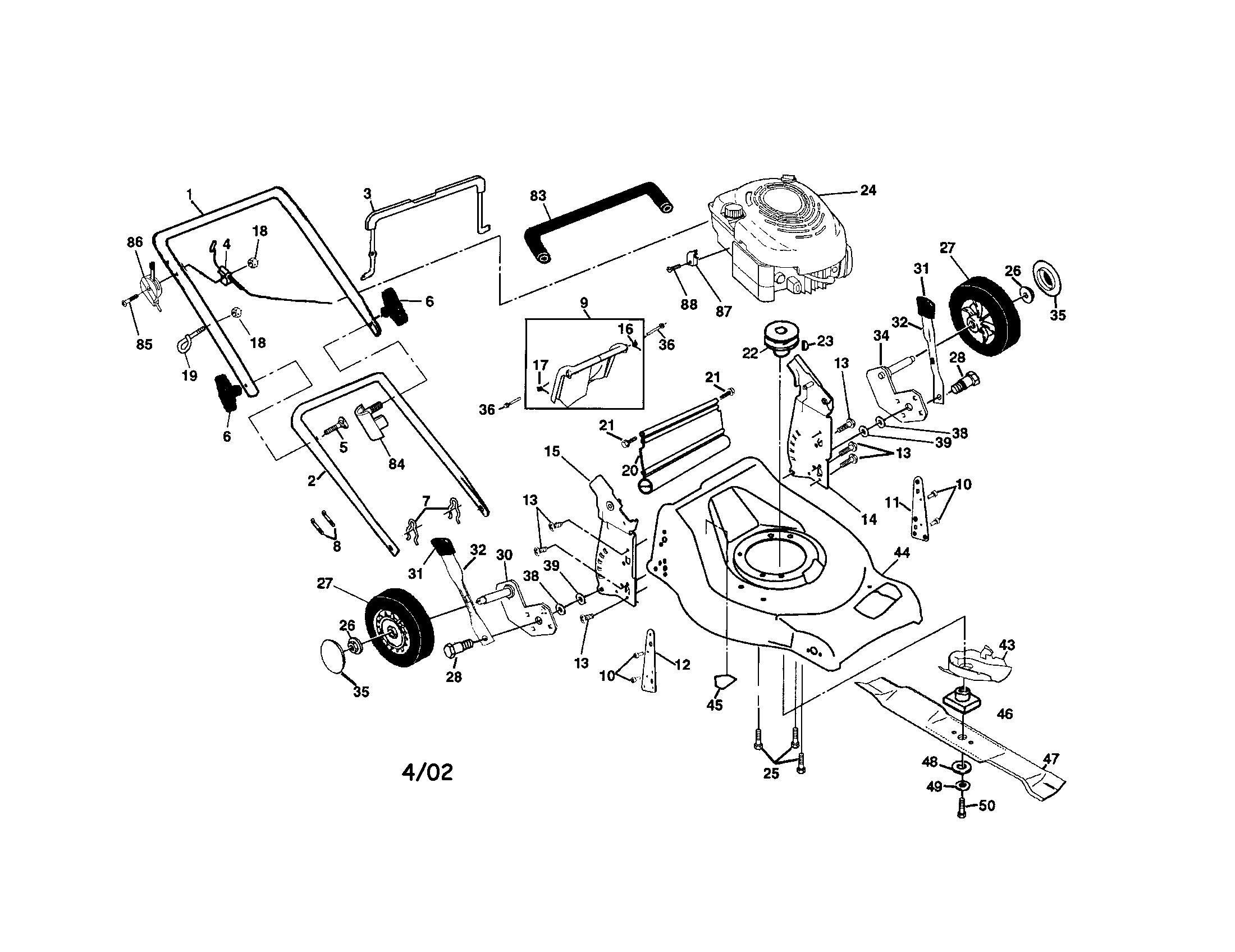 Engine/housing/handle