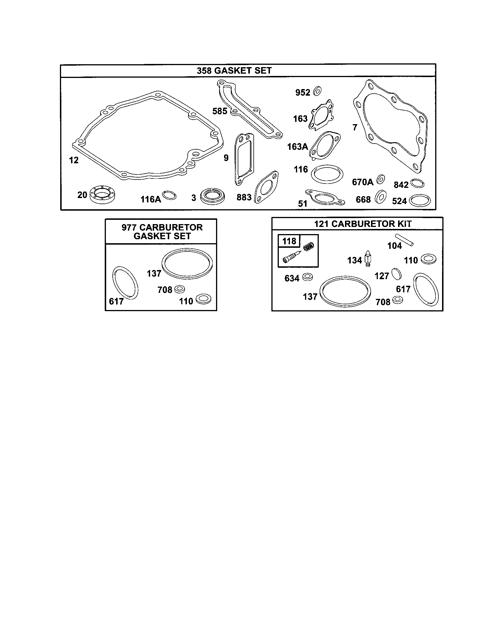 Gasket set/carburetor kit