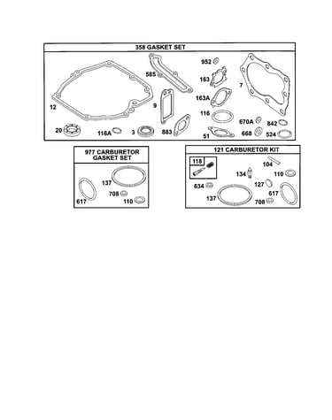 Gasket set/carburetor kit