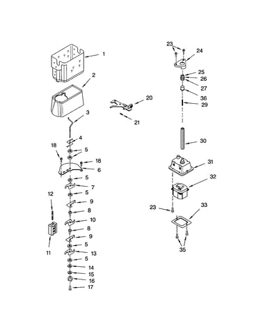 Motor and ice container