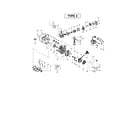 Poulan TE450CXL crankshaft/crankcase (type 2) diagram