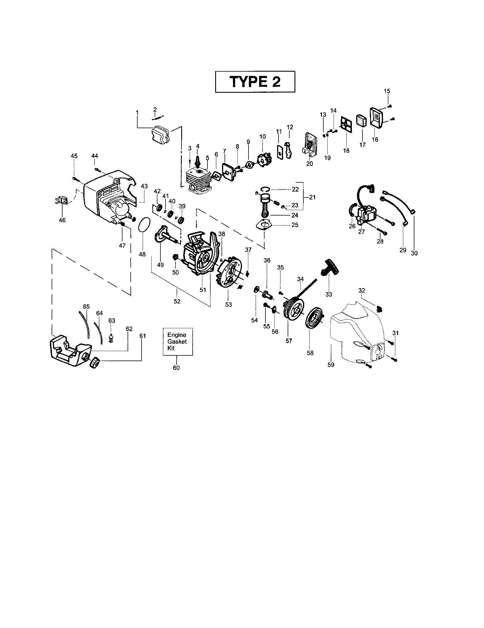 Crankshaft/crankcase (type 2)