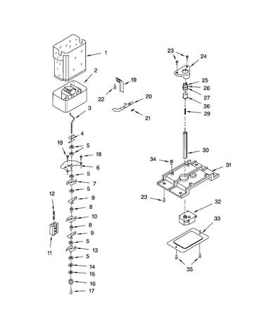 Motor and ice container