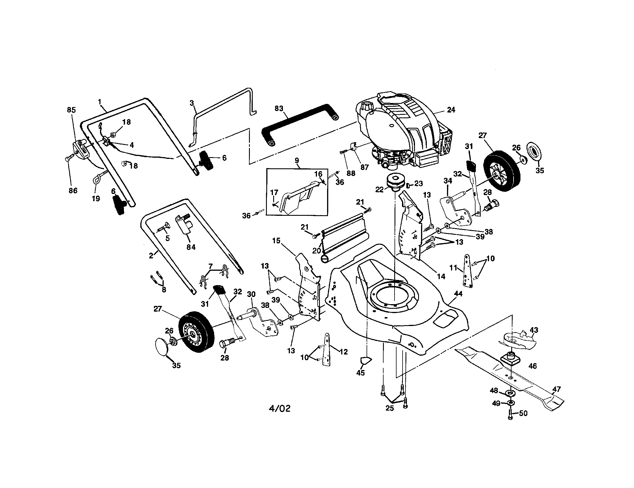 Engine/handle/housing