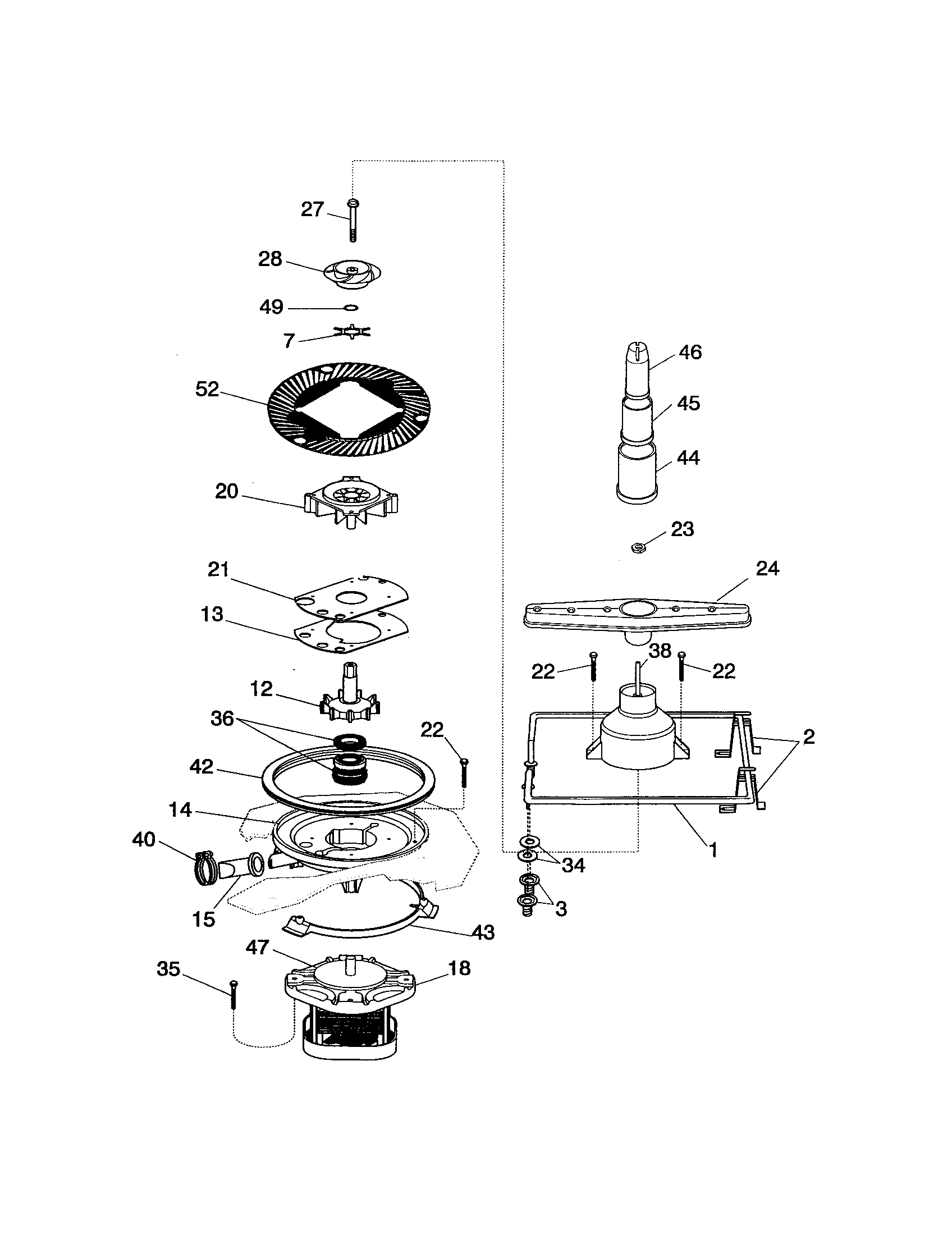 Motor/heater/spray arm