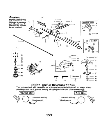 Driveshaft/service reference