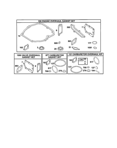 Engine over haul gasket set