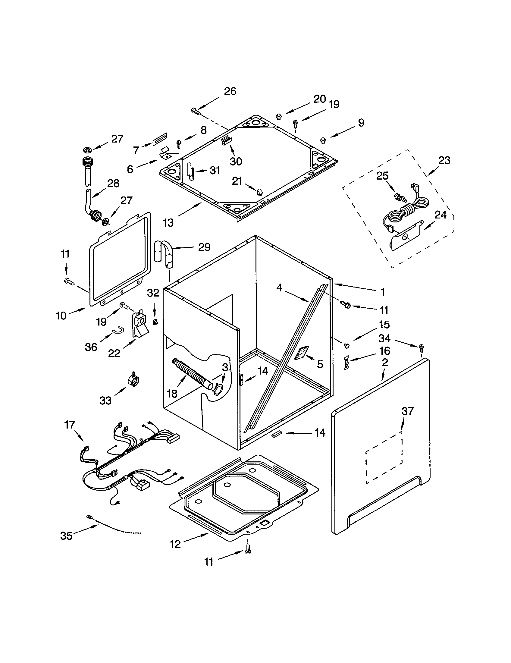 Cabinet and frame