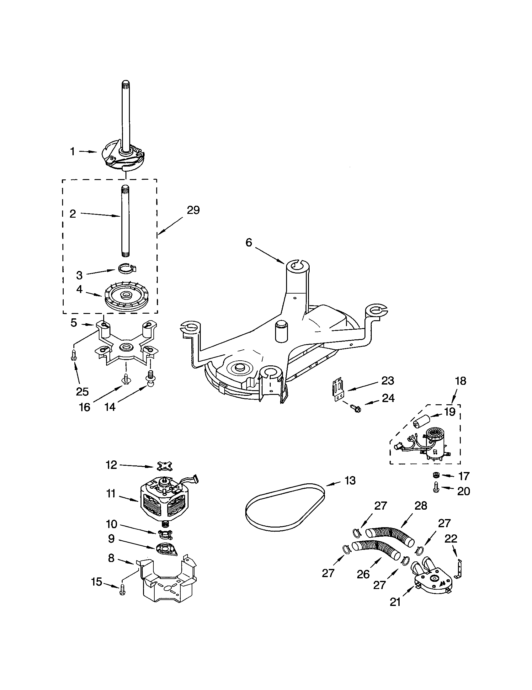 BRAKE, MOTOR AND PUMP