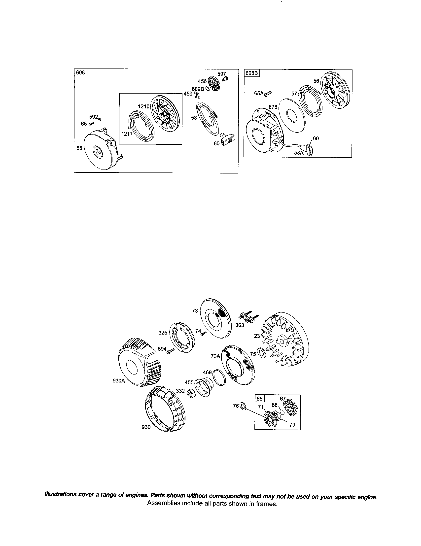 Starter-rewind/flywheel