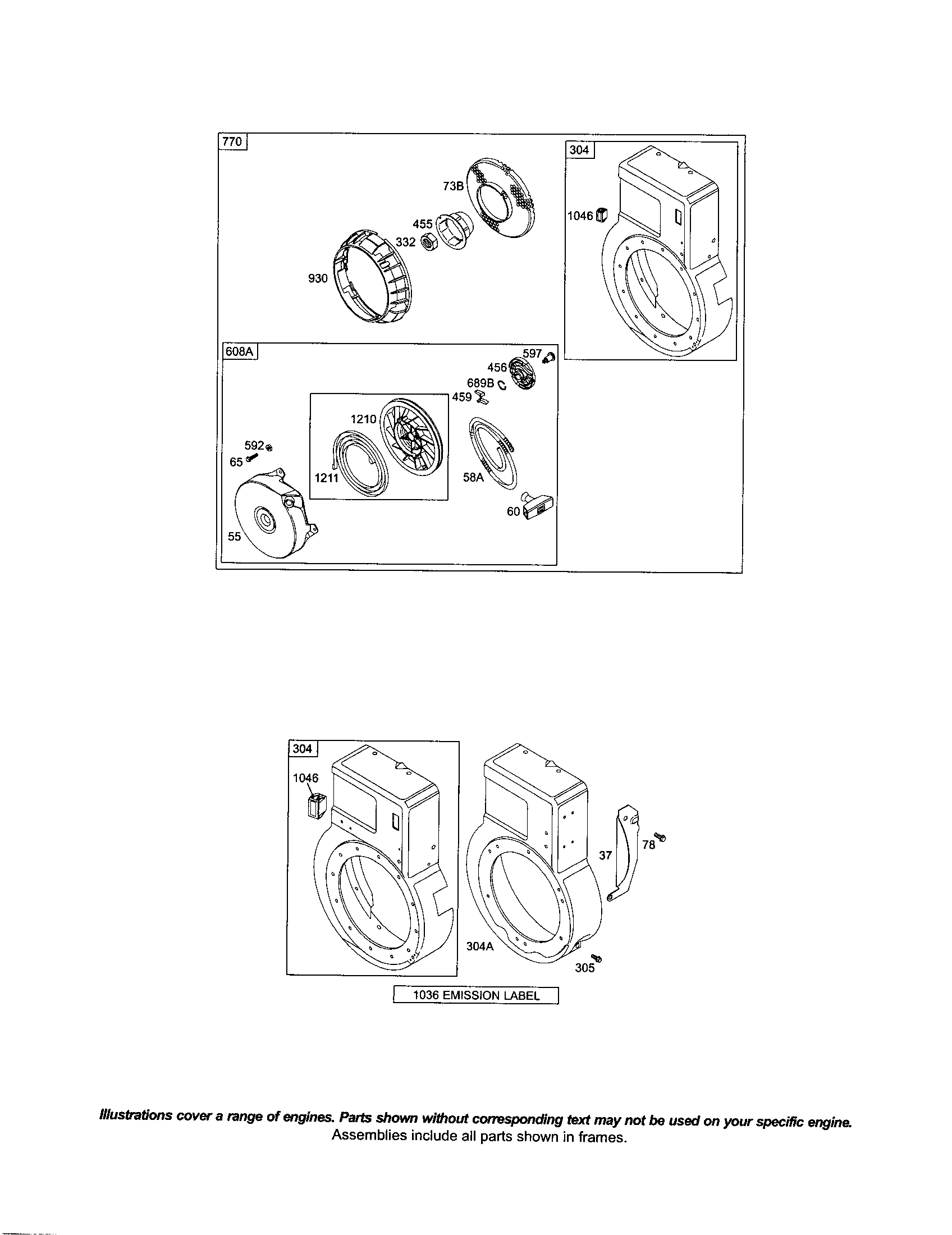 Kit-rewind/blower housing