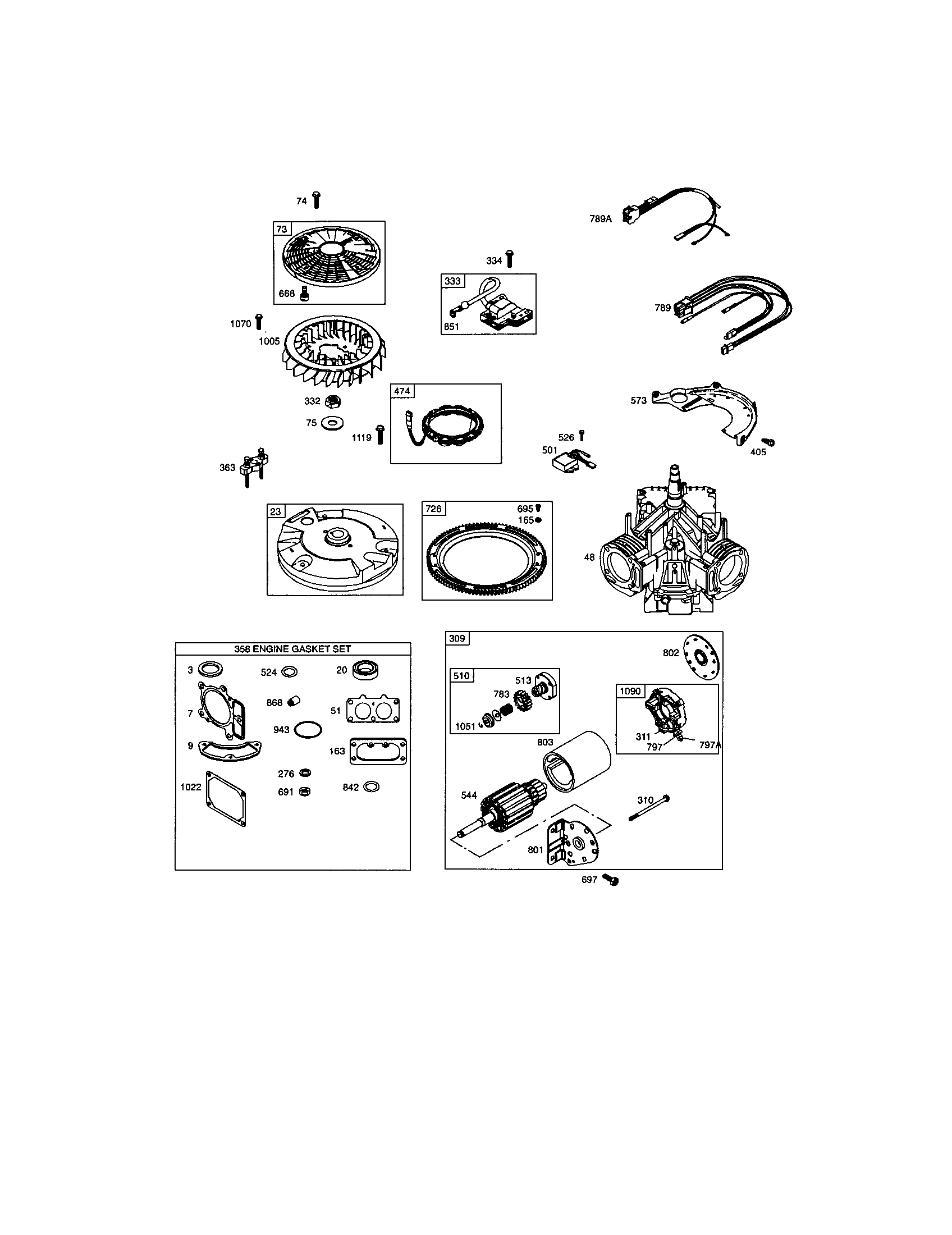 Short block/motor-starter