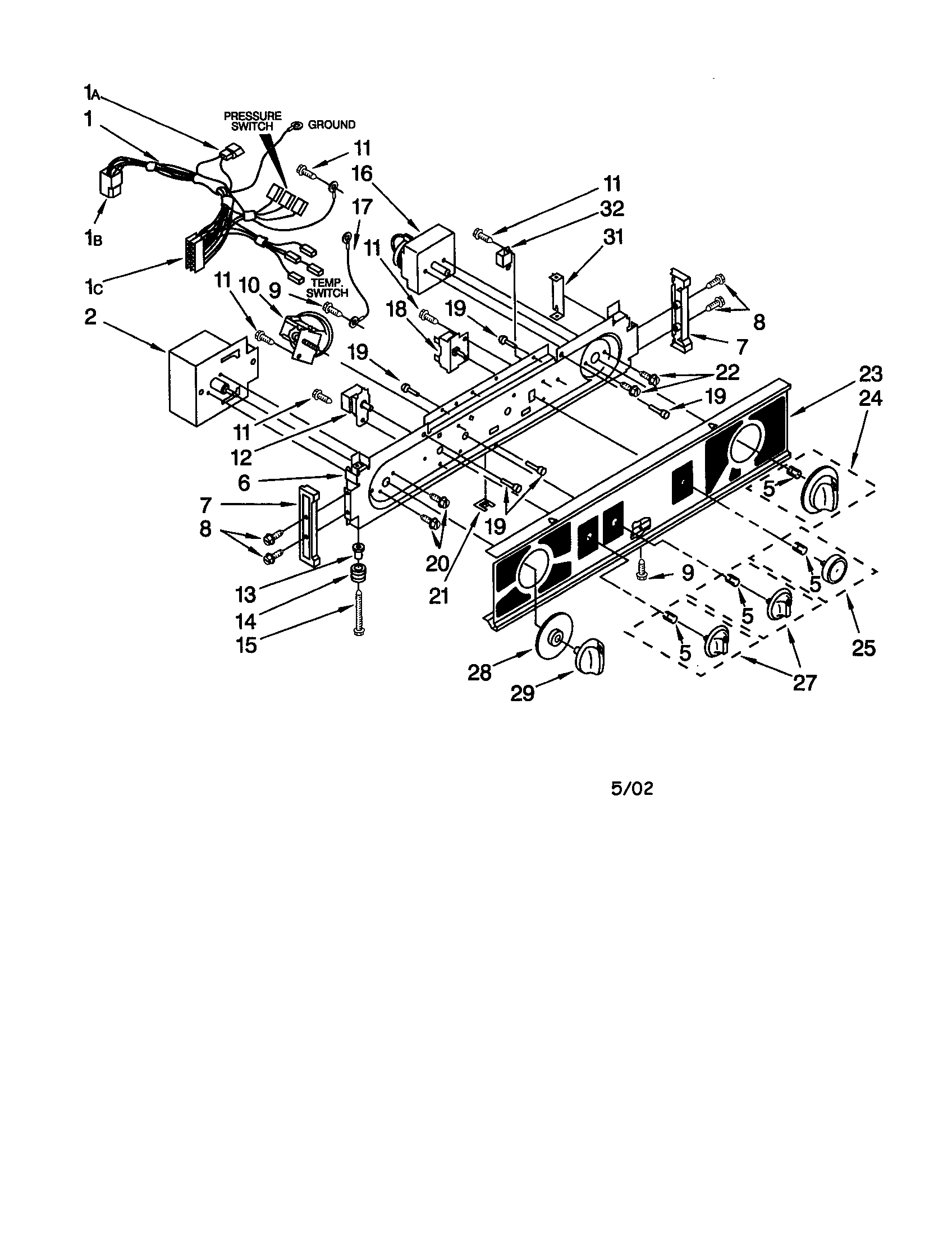 WASHER/DRYER CONTROL PANEL