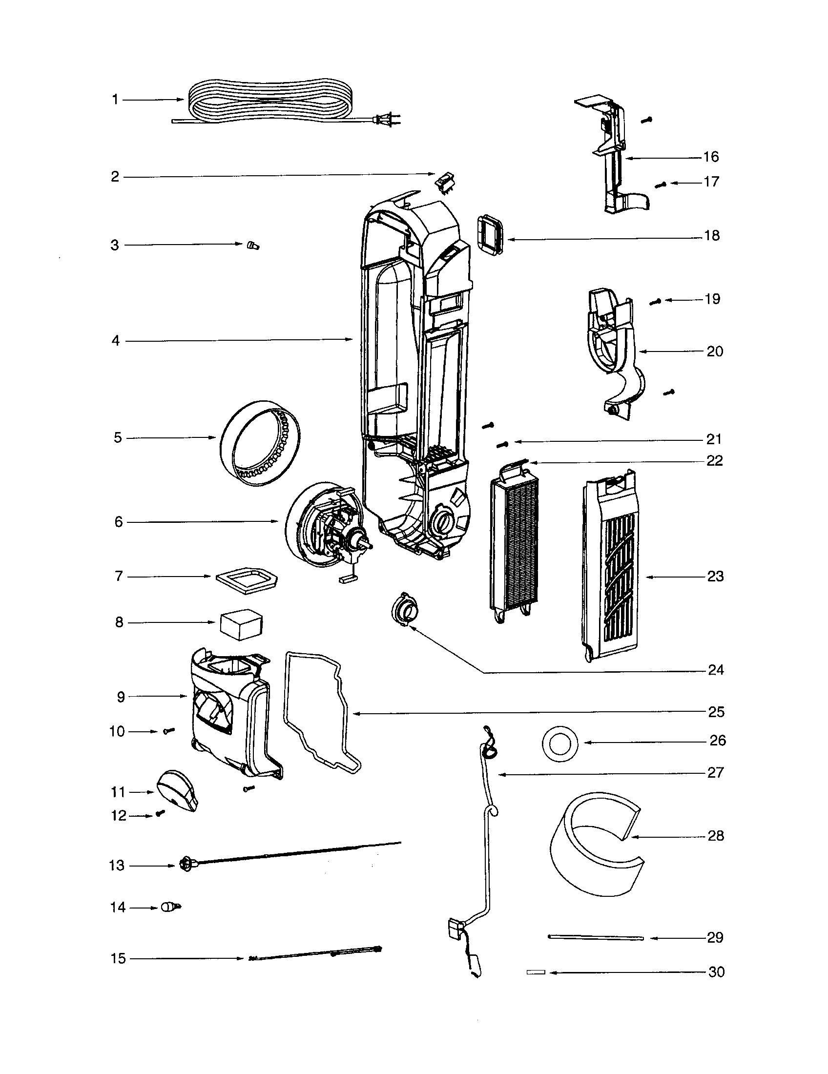 Motor/filter and motor cover
