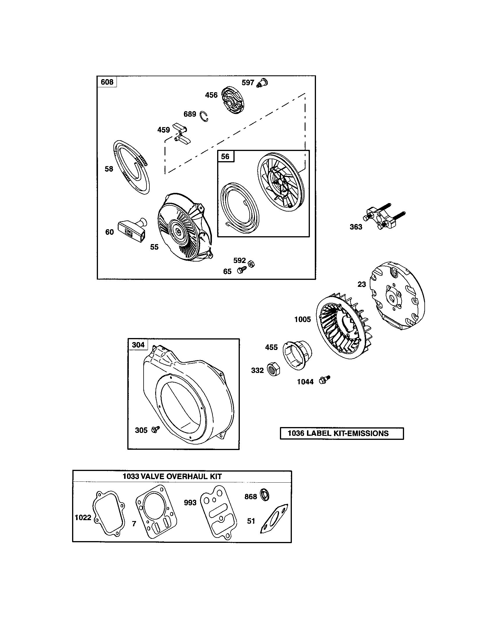 Rewind starter/flywheel