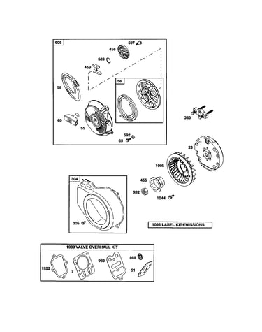 Rewind starter/flywheel