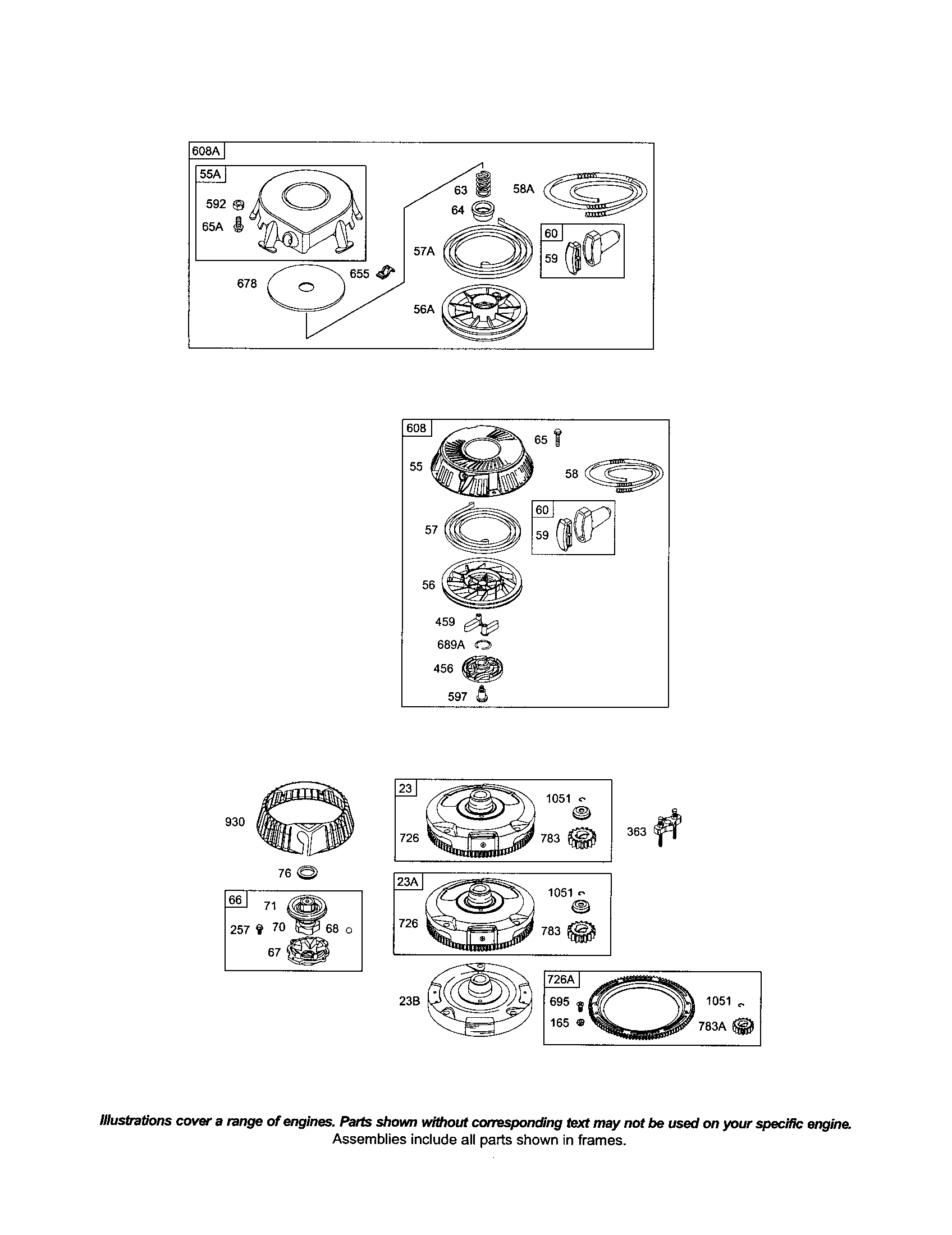 Starter-rewind/flywheel