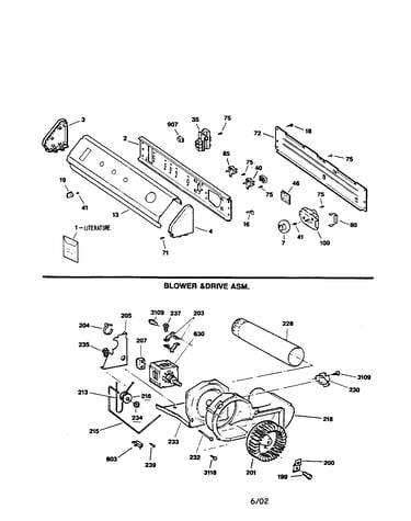 Backsplash/blower and drive