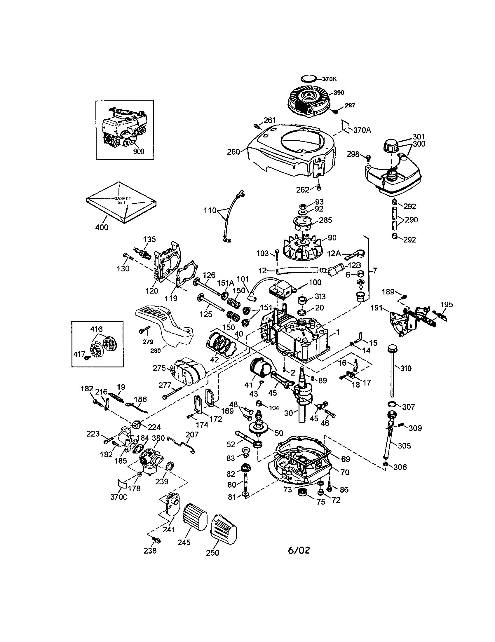 Engine/cylinder/flywheel