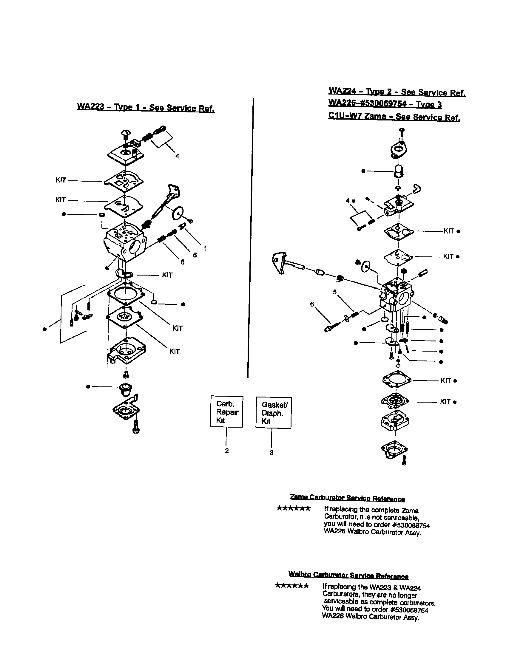 Carburetor-wa223/wa224/wa226/c1u-w7