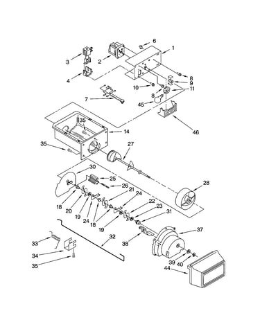 Motor and ice container