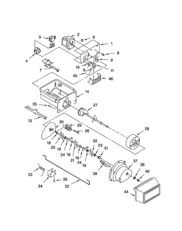 Motor and ice container