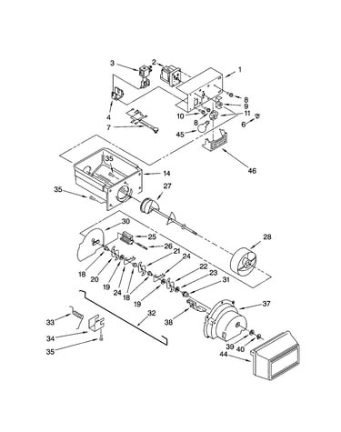 Motor and ice container