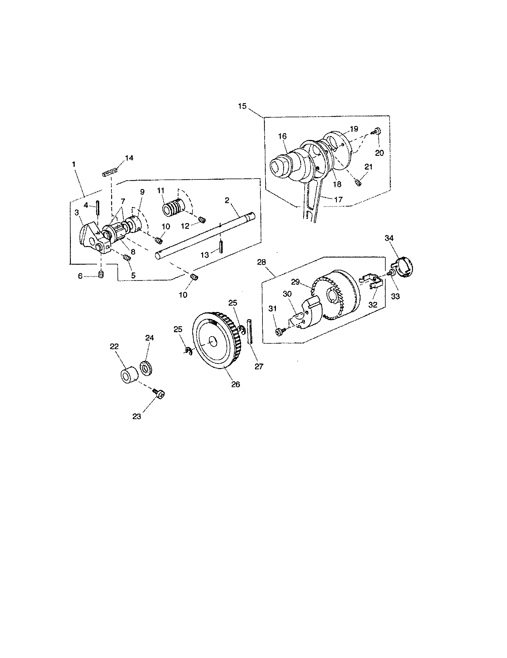 Upper shaft and crank rod (unit)