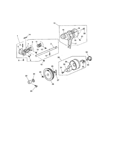 Upper shaft and crank rod (unit)