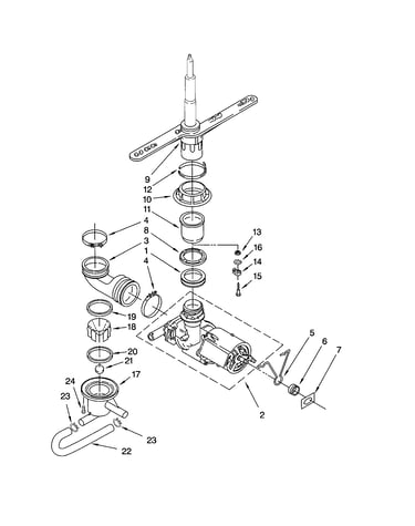 Pump and spray arm