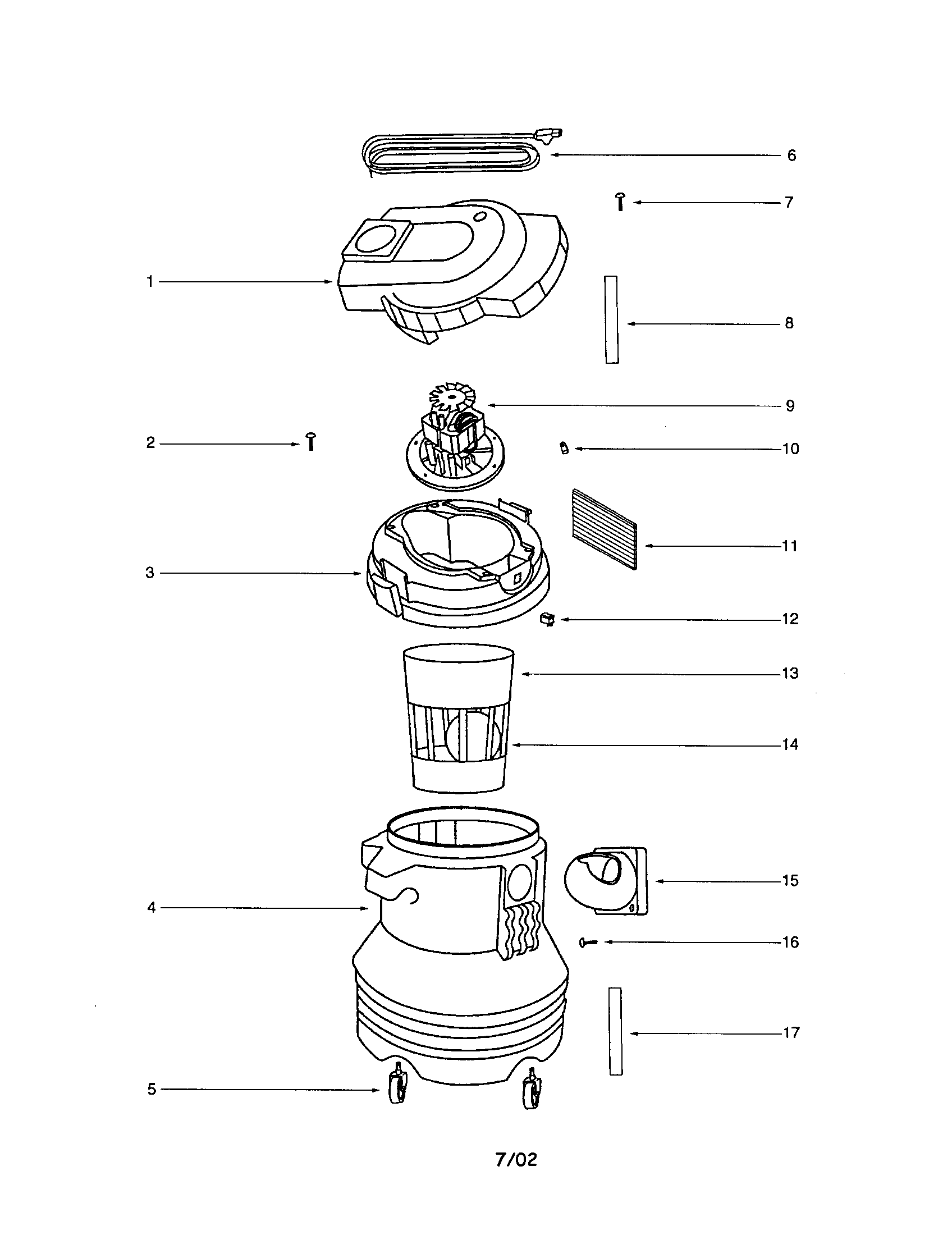 Tank/motor/impeller housing