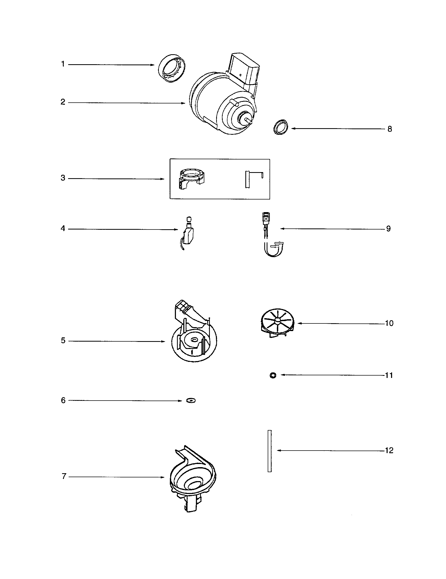 Motor/impeller/fan cover
