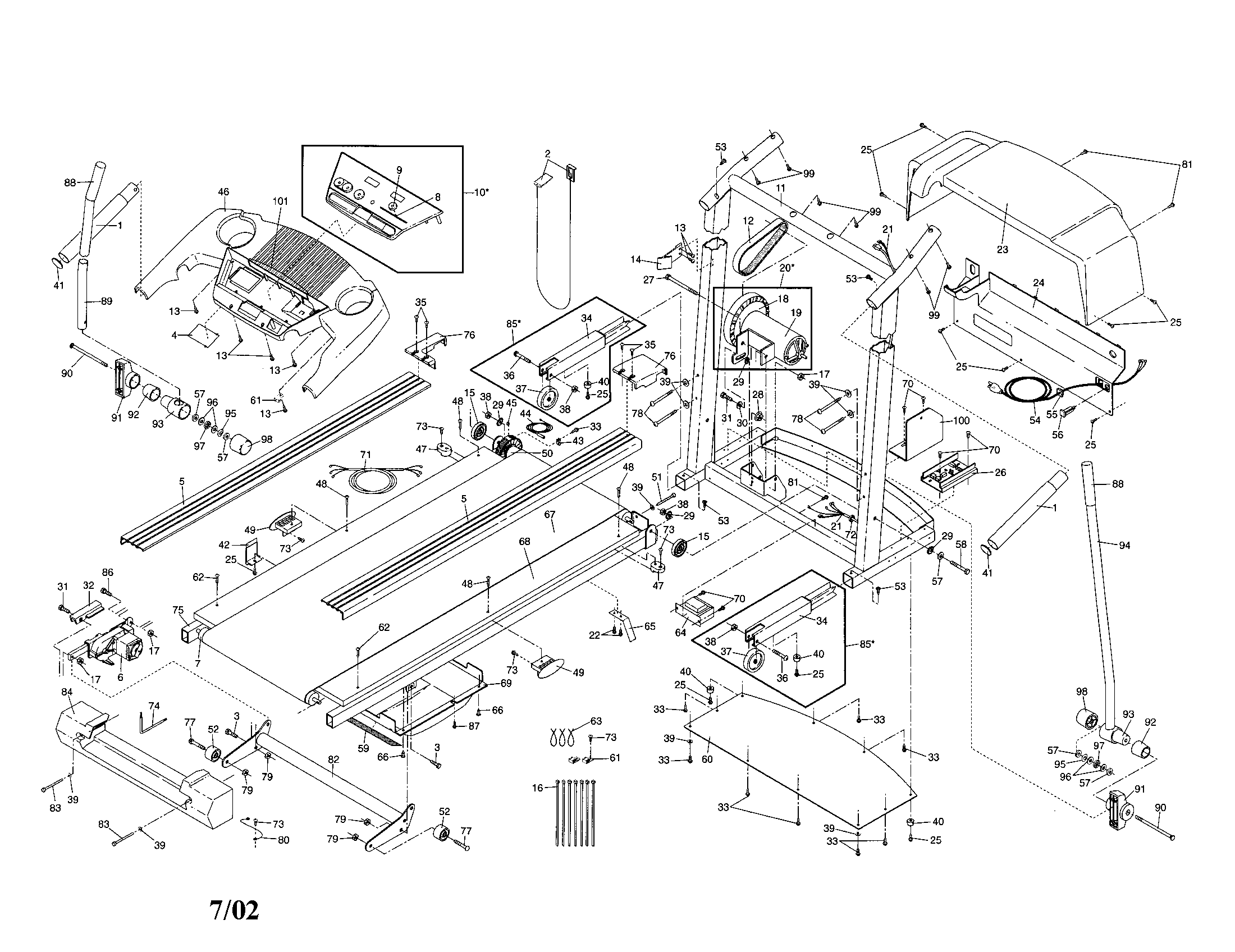 CONSOLE BASE/WALKING BELT/MOTOR