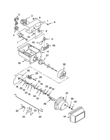 Motor and ice container